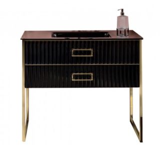 Тумба под раковину Armadi Art Monaco 100см чёрный/хром 866-100-BCR